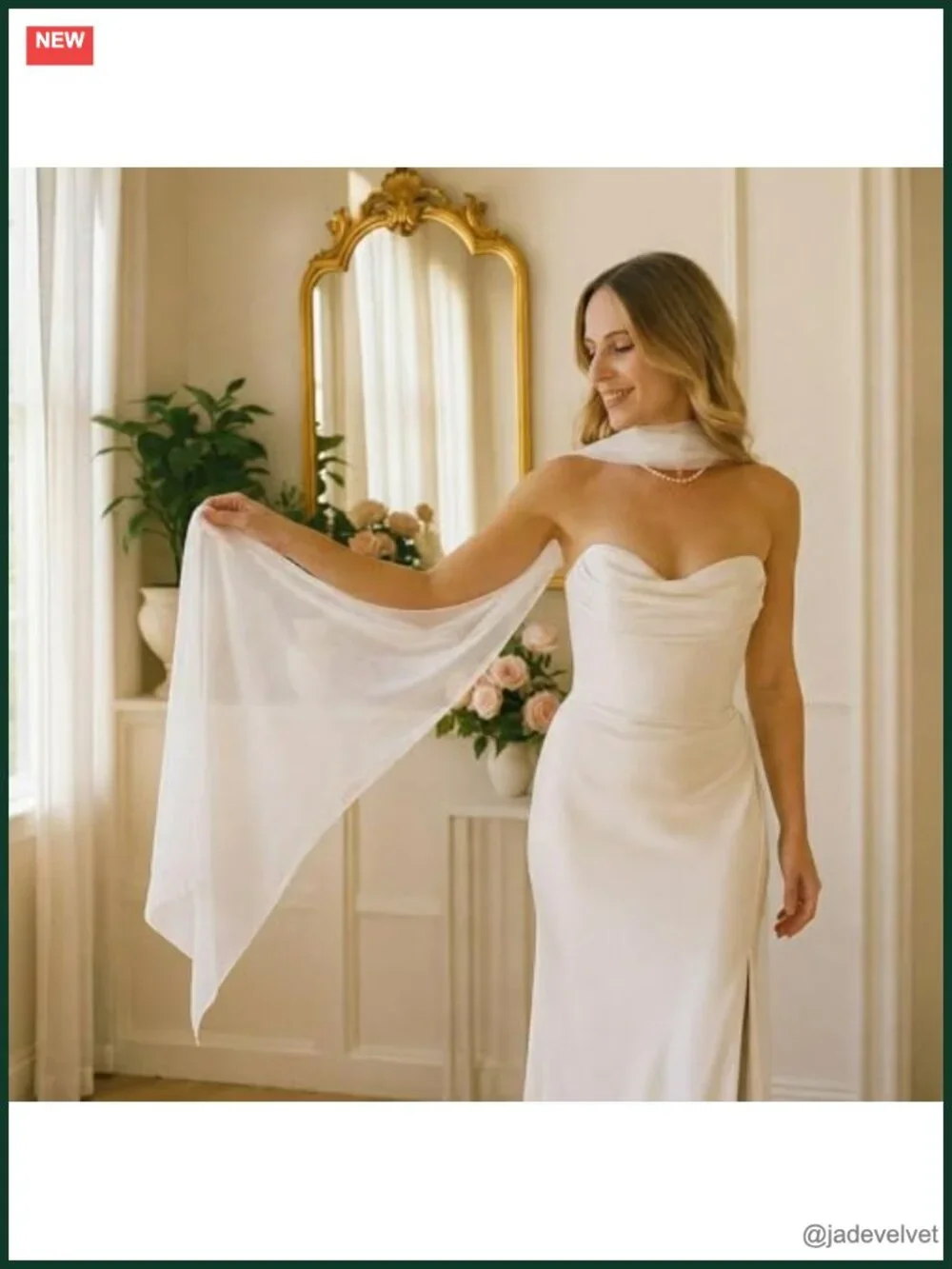 Extra Long Chiffon Bridal Neck Scarf Shawl Wedding Wrap Evening Ceremony